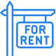 for rent house outline icon